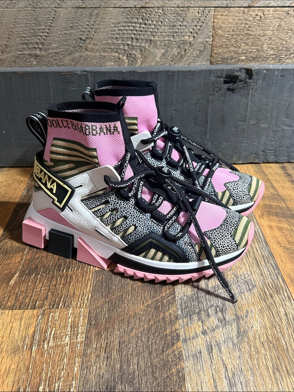 Dolce & Gabbana Super King Pink Multicolor Sneakers EU 37.5